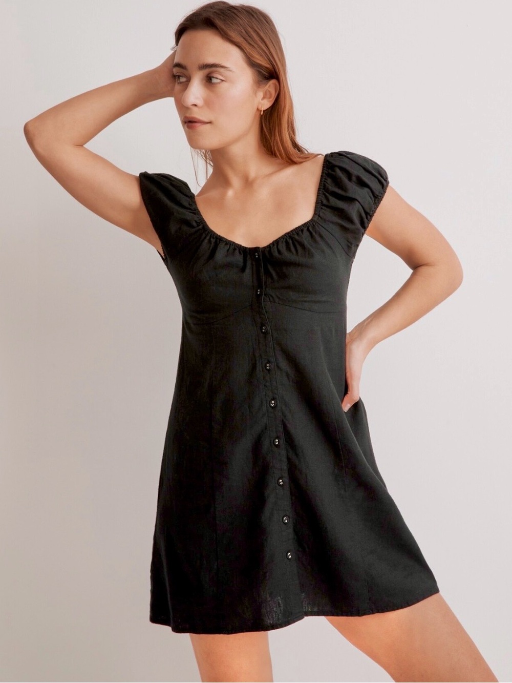 NWT! Madewell Margie Mini Dress! Sweetheart neckline, Eco-friendly linen blend!